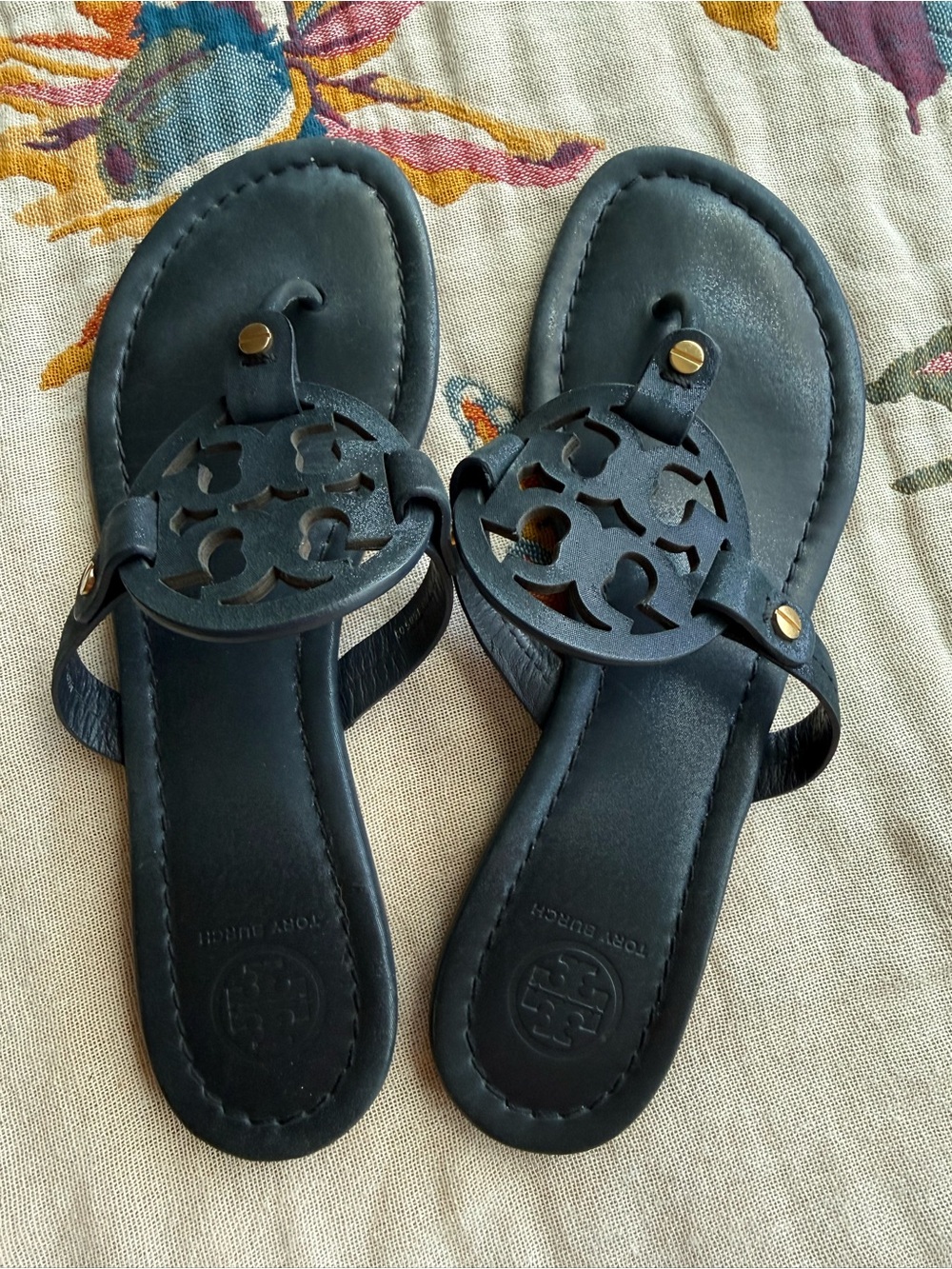 Tory Burch Miller Sandals in Metallic Blue - Picture 2 of 7